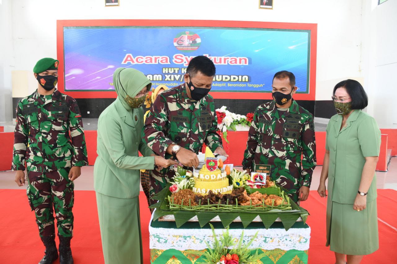 Hut Kodam XIV/Hasanuddin Diperingati Secara Sederhana di Korem