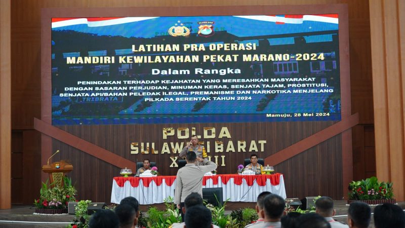 Latihan Pra Oprasi Pekat, Kapolda Sulbar Harap Kegiatan Dimaksimalkan
