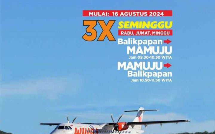 Sempat Tertunda, 16 Agustus 2024 Wings Air Mulai Terbang Rute Mamuju-Balikpapan