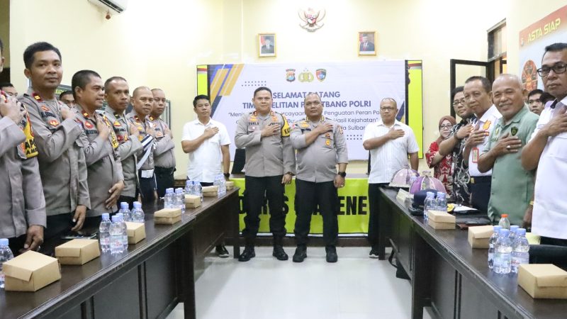 Polres Majene Terima Kunjungan Tim Penelitian Puslitbang Polri