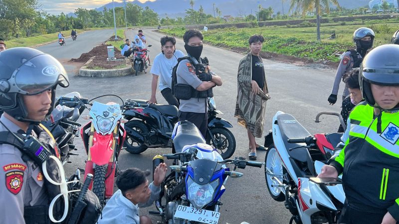 Patroli Rutin Ditsamapta Polda Sulbar, Menjaga Kondusivitas Ramadhan dari Gangguan Balap Liar