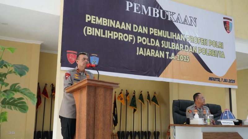 30 Personel Ikuti Program Pemulihan Profesi, Kapolda Sulbar Harap Pembinaan Disiplin Maksimal