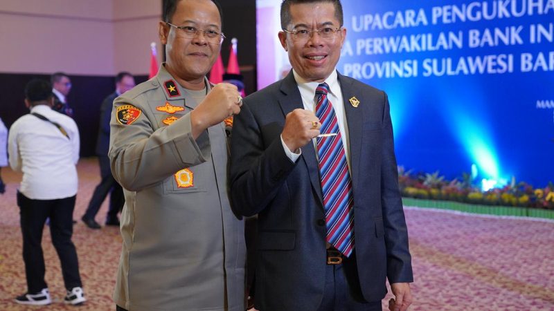 Sinergitas, Wakapolda Sulbar Hadiri Pengukuhan Kepala Perwakilan BI Sulbar