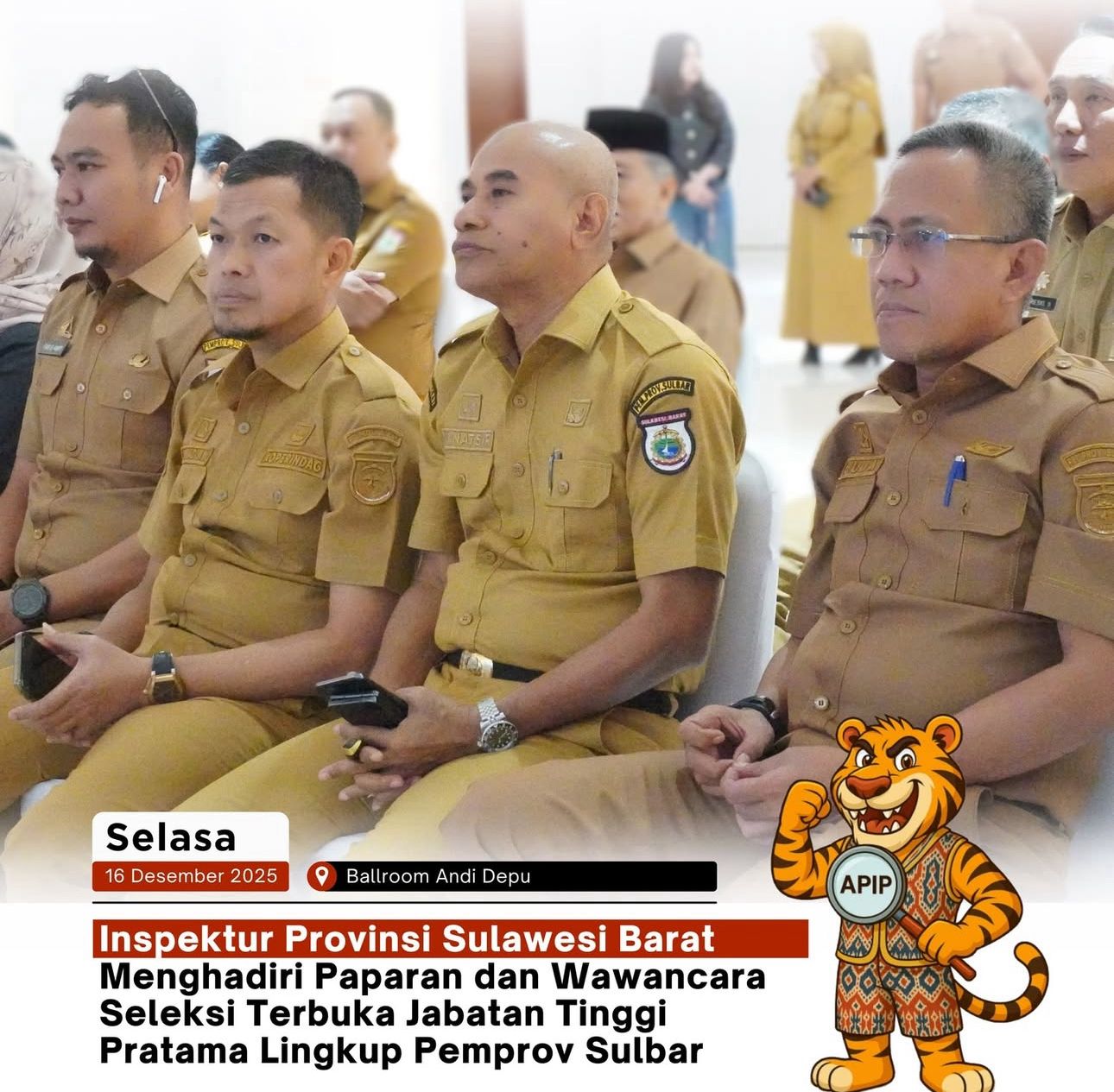 Inspektur Sulbar Hadiri Paparan dan Wawancara Terbuka JPT Pratama