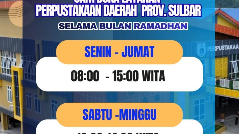 Selama Ramadhan, Perpusip Sulbar Tetap Buka Tiap Hari Layani Masyarakat