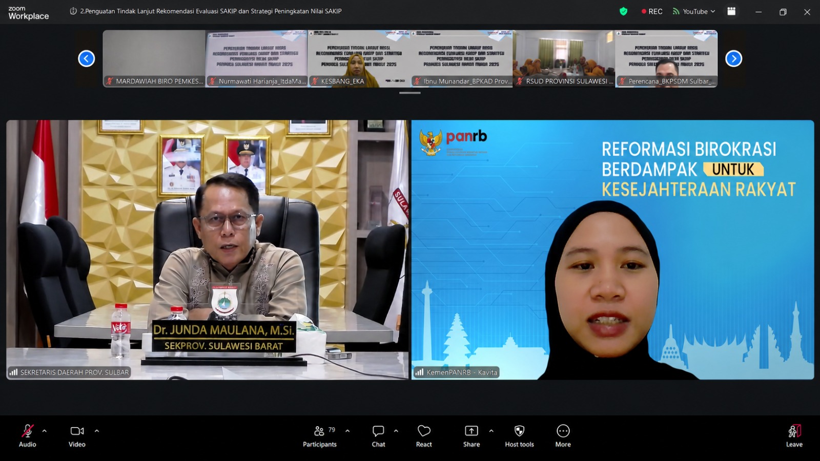Biro Organisasi Sulbar dan Kementerian PANRB Bahas Strategi Peningkatan Nilai SAKIP