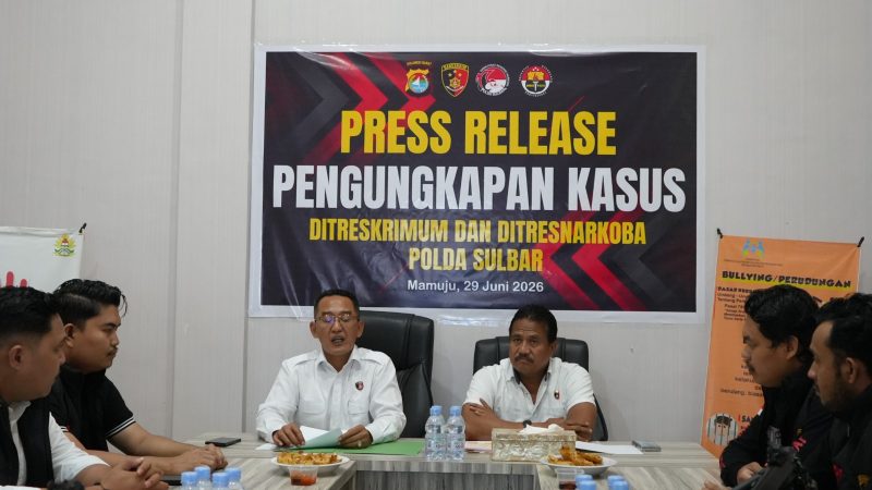 Ditreskrimum Polda Sulbar Sampaikan Capaian Penegakan Hukum Selama Semester I 2026