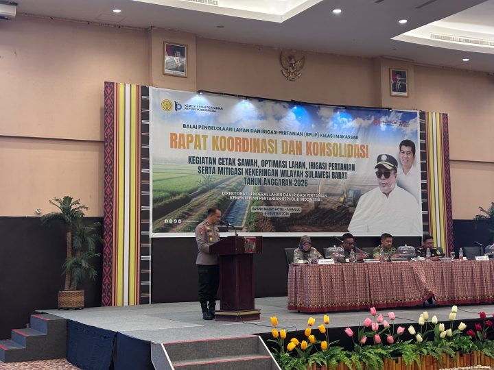 Percepat Swasembada Pangan, Polda Sulbar Hadiri Rakor Cetak Sawah dan Irigasi Pertanian