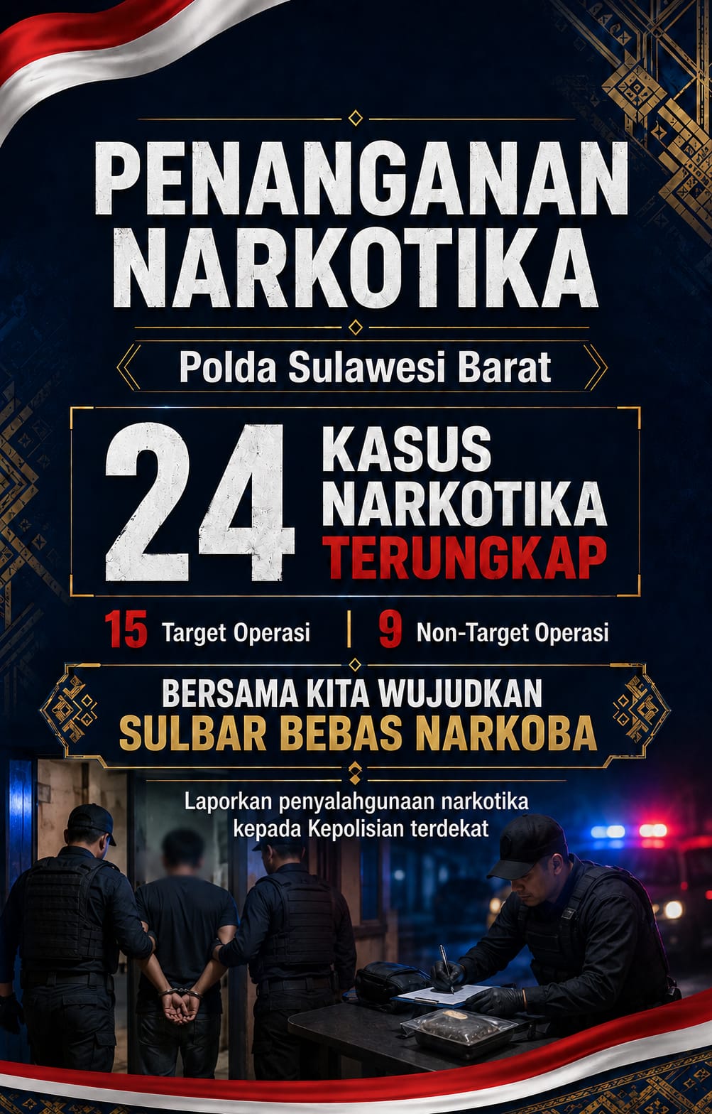 Polda Sulbar Gencarkan Operasi Antik Marano, Puluhan Kasus Narkotika Terungkap