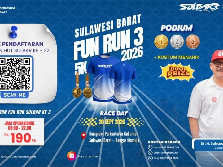 Target 810 Pelari, Pemprov Sulbar Ajak Warga Ramaikan Fun Run 3