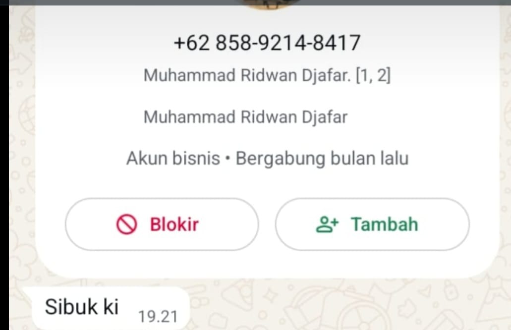 Waspada Penipuan, Beredar Akun WhatsApp Mengatasnamakan Kadiskominfo Sulbar