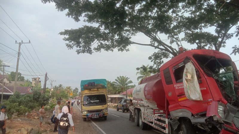 Tabrakan Truk Tangki dan Fuso di Karossa, Polantas Imbau Pengendara Utamakan Keselamatan