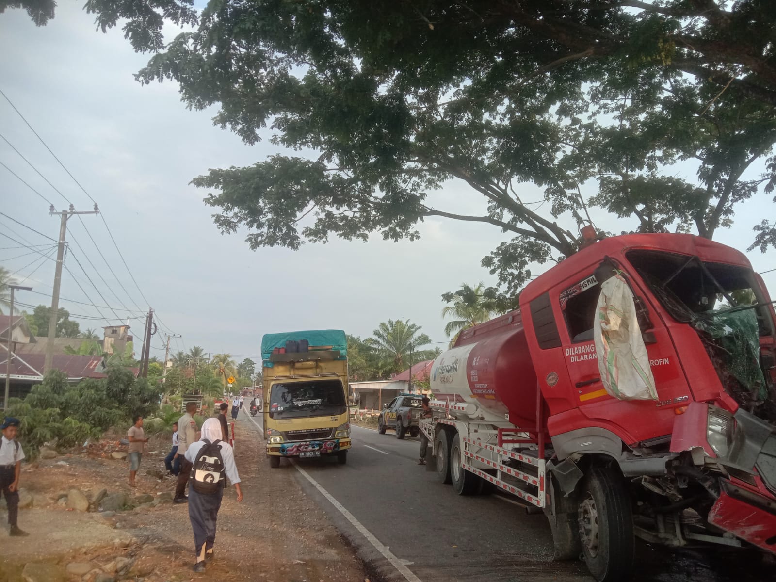 Tabrakan Truk Tangki dan Fuso di Karossa, Polantas Imbau Pengendara Utamakan Keselamatan