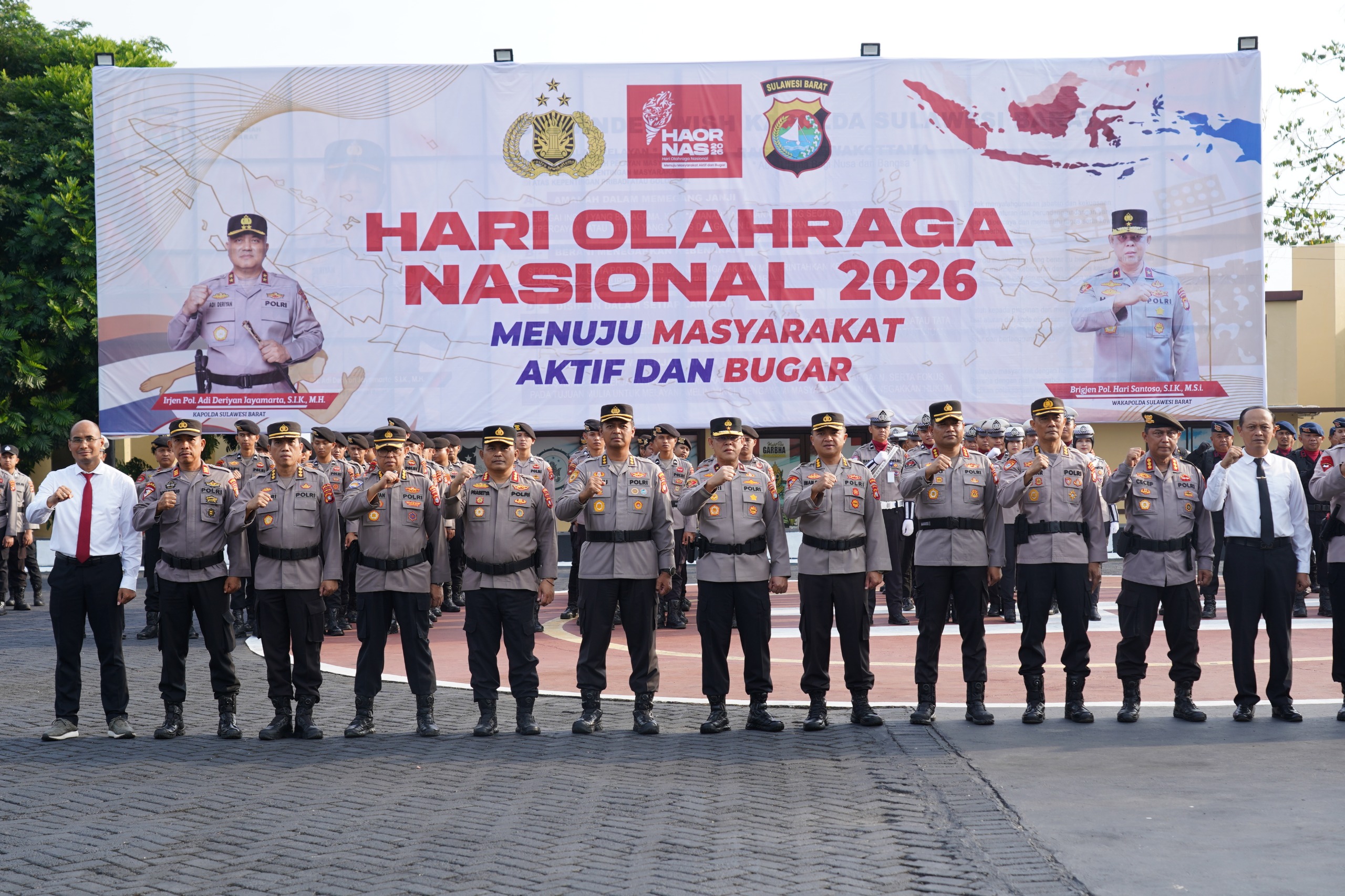Peringati HAORNAS, Wakapolda Sulbar Tekankan Kebugaran untuk Dukung Pelayanan Prima