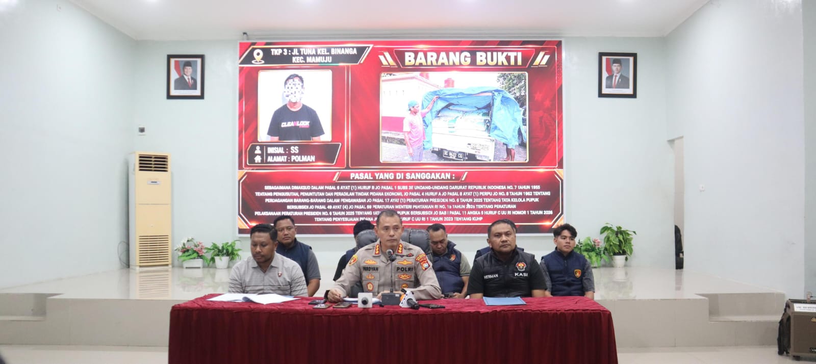Pupuk Subsidi Dijual ke Perkebunan Sawit, Polresta Mamuju Ringkus 5 Tersangka