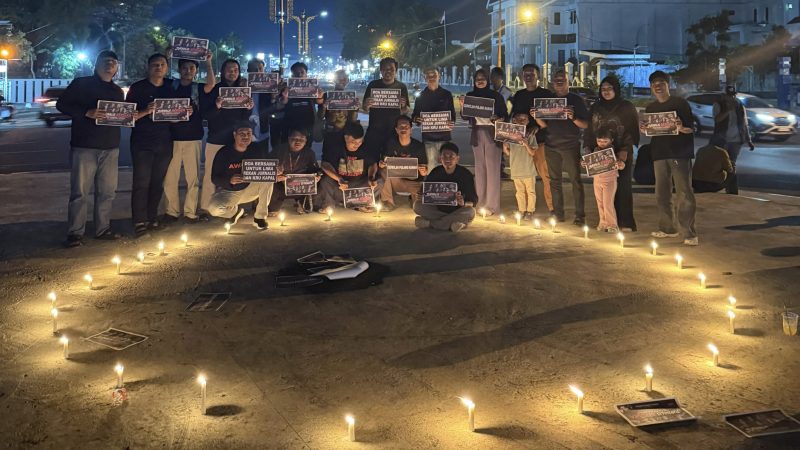 Puluhan Jurnalis Mamuju Doakan Lima Rekan yang Hilang di Selat Sunda