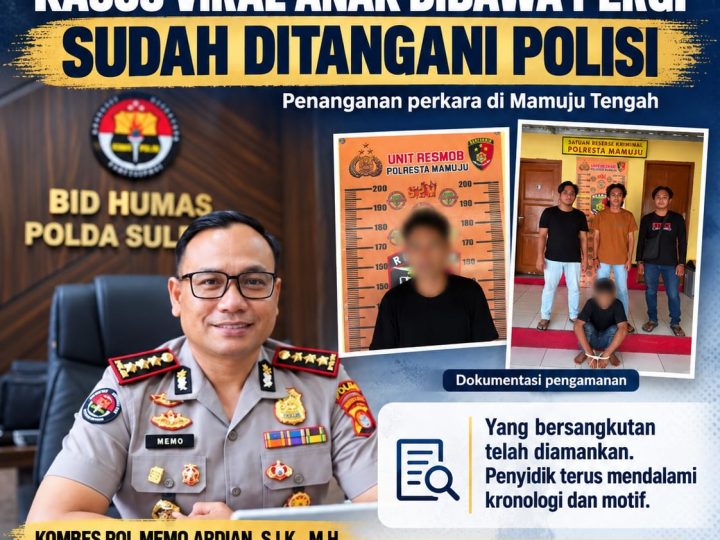 Polisi Tahan Tersangka Kasus Anak Dibawa Pergi di Mateng, Korban Mendapat Pendampingan Psikologis