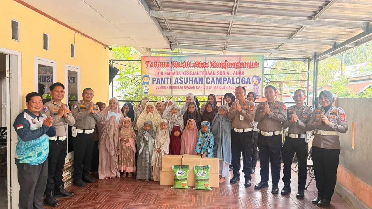 Peduli dan Memupuk Kebersamaan, Ditlantas Polda Sulbar Sambangi Pesantren Campaloga