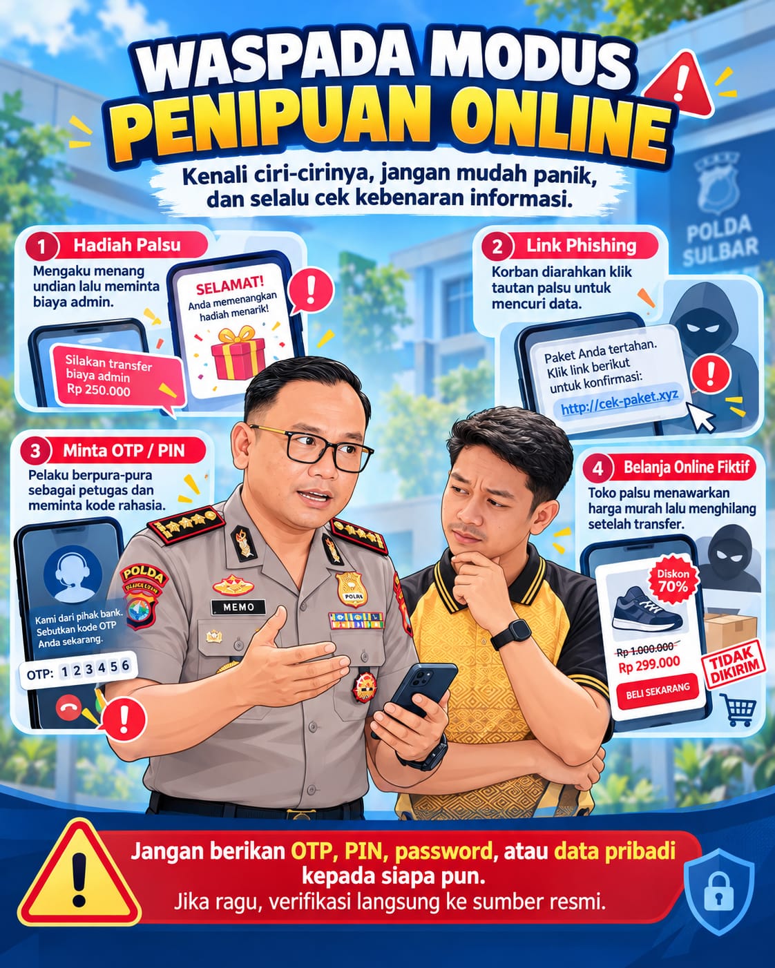 Modus Penipuan Online, Kabid Humas Polda Sulbar Imbau Masyarakat Waspada