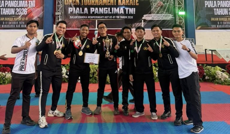 Polda Sulbar Juara Umum, Borong Medali di Kejuaraan Karate Piala Panglima TNI 2026
