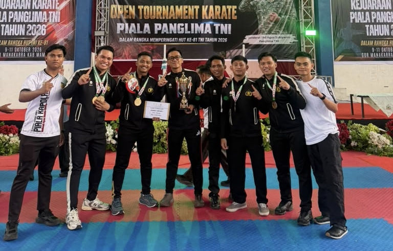 Polda Sulbar Juara Umum, Borong Medali di Kejuaraan Karate Piala Panglima TNI 2026